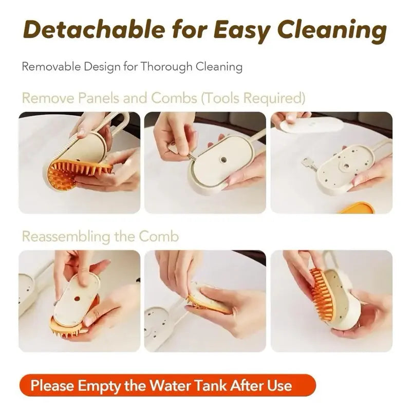 Furevercare Pet Steam Brush for Shedding with Anti-Static Technology and USB Rechargeable Feature for Dogs, Cats, and Other Pets