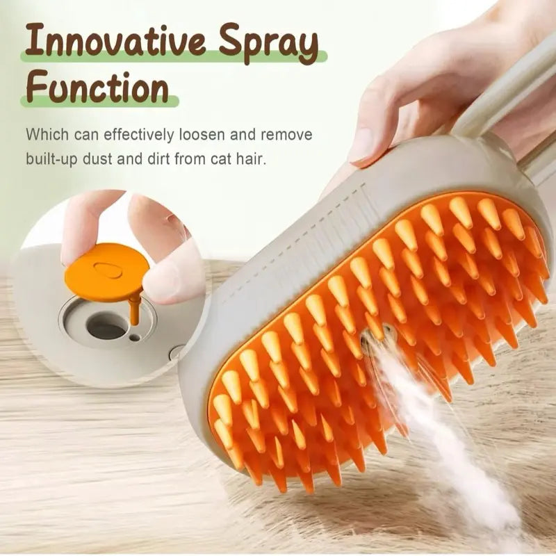 Furevercare Pet Steam Brush for Shedding with Anti-Static Technology and USB Rechargeable Feature for Dogs, Cats, and Other Pets