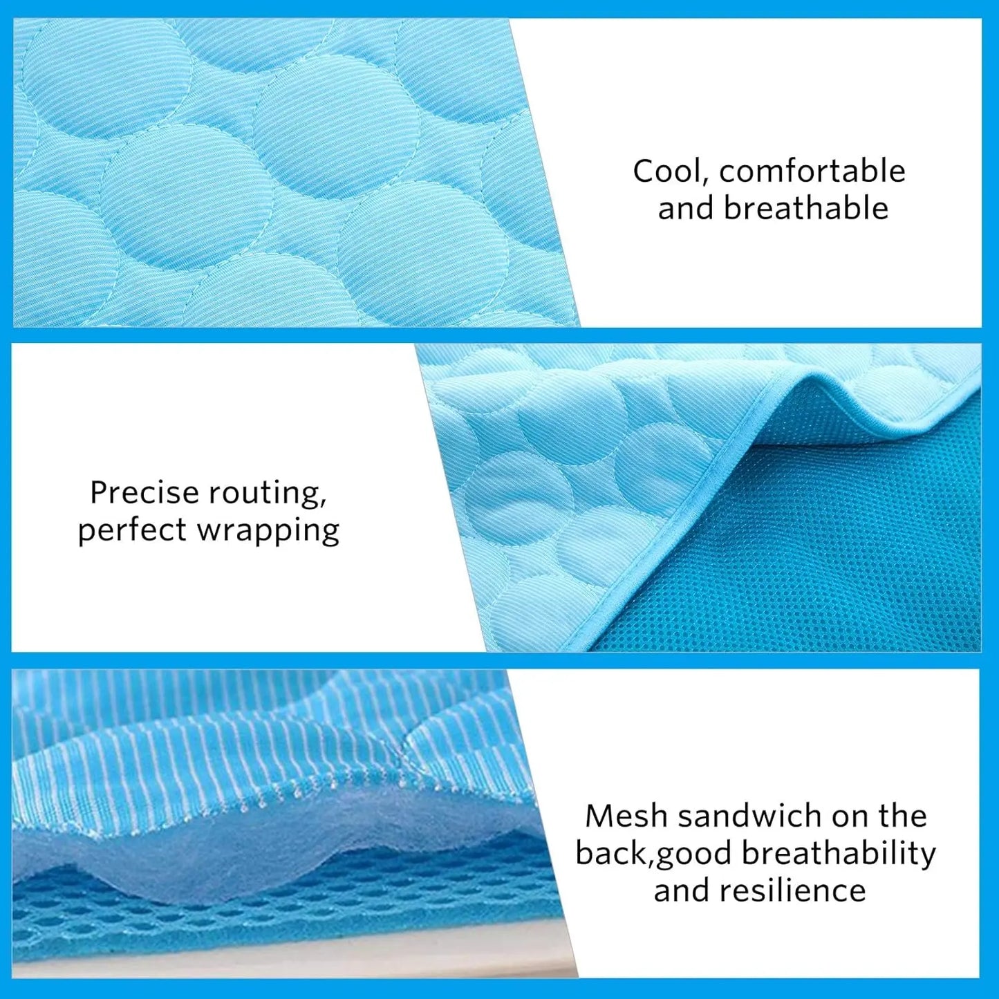 Dog Cooling Mat - Premium Pet Cooling Blanket Pad for Indoor & Outdoor Use, Ideal for Kennels, Crates, and Cars (Blue, Large 28" x 22")