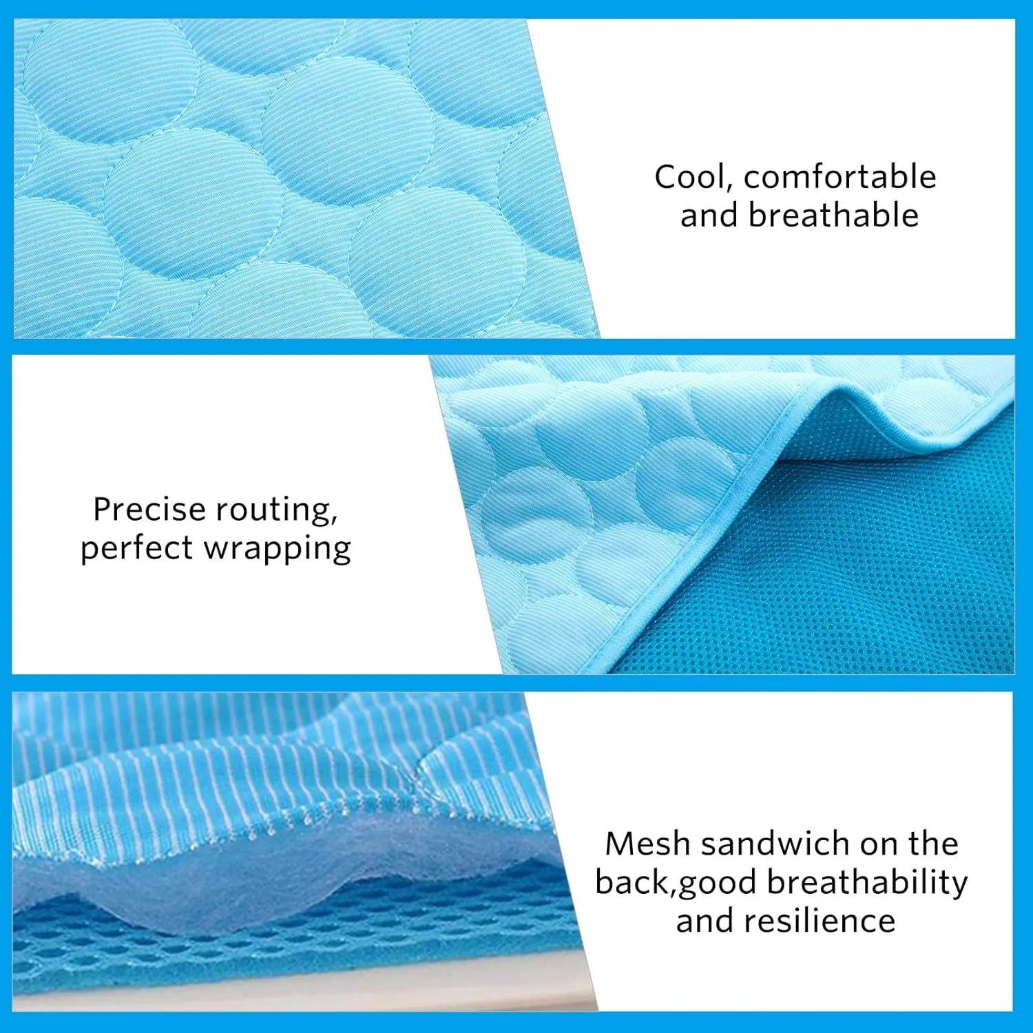 Dog Cooling Mat - Premium Pet Cooling Blanket Pad for Indoor & Outdoor Use, Ideal for Kennels, Crates, and Cars (Blue, Large 28" x 22")
